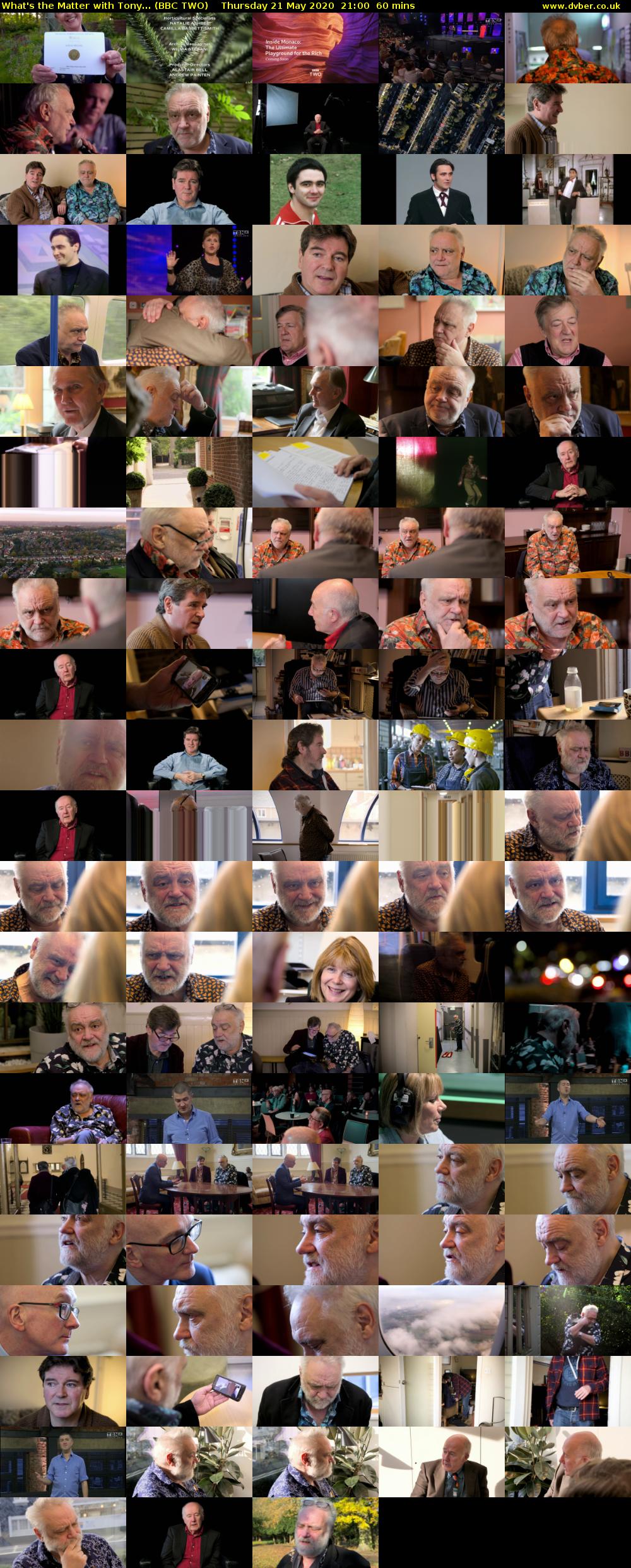 What's the Matter with Tony... (BBC TWO) Thursday 21 May 2020 21:00 - 22:00