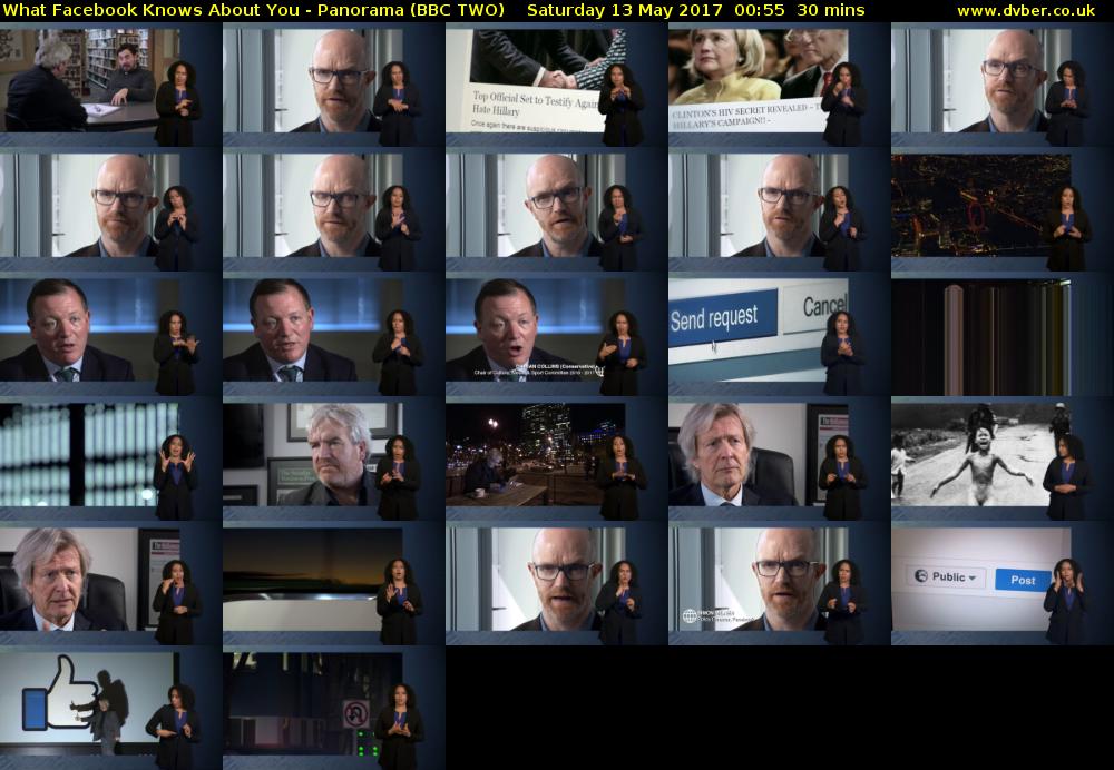 What Facebook Knows About You - Panorama (BBC TWO) Saturday 13 May 2017 00:55 - 01:25