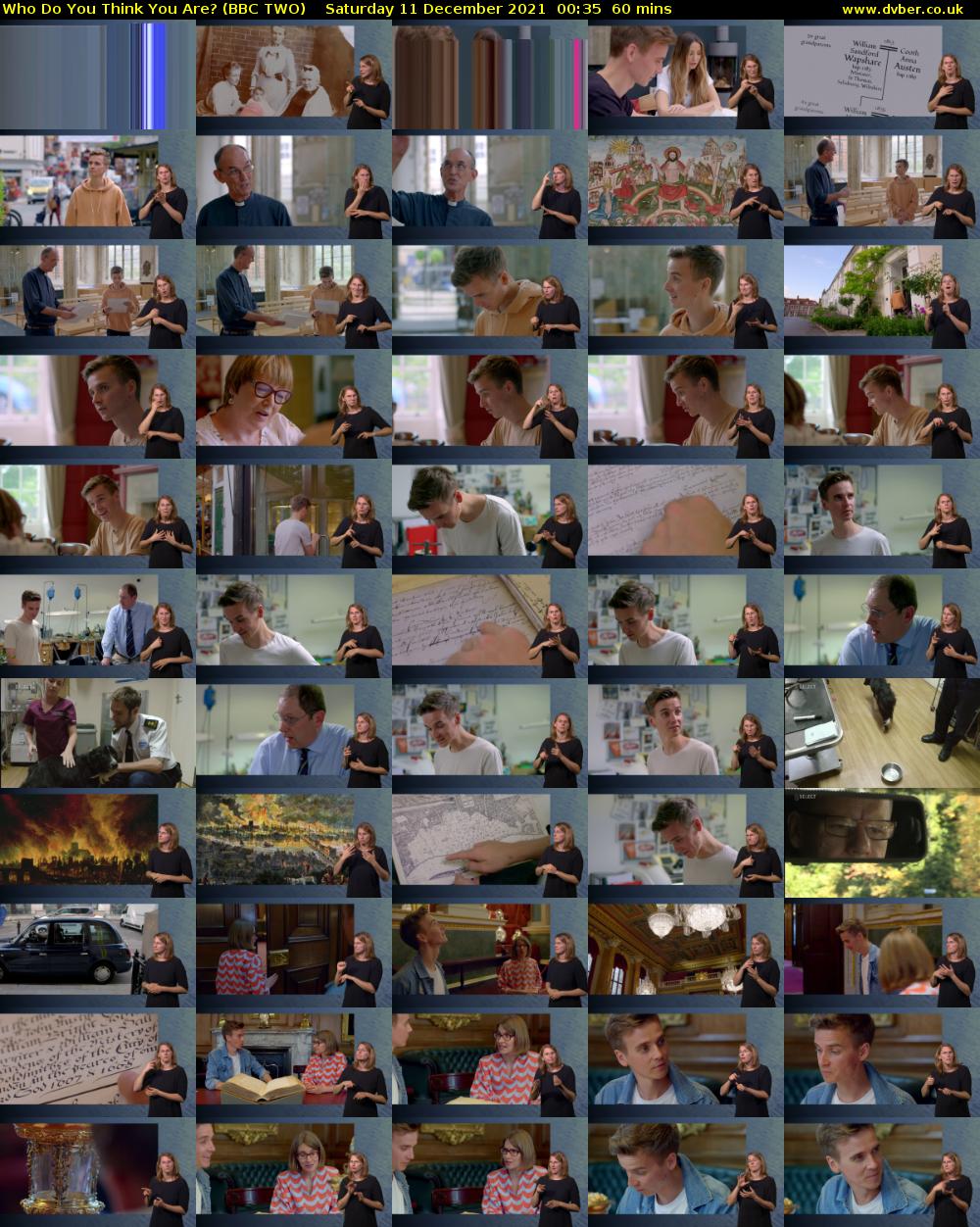 Who Do You Think You Are? (BBC TWO) Saturday 11 December 2021 00:35 - 01:35