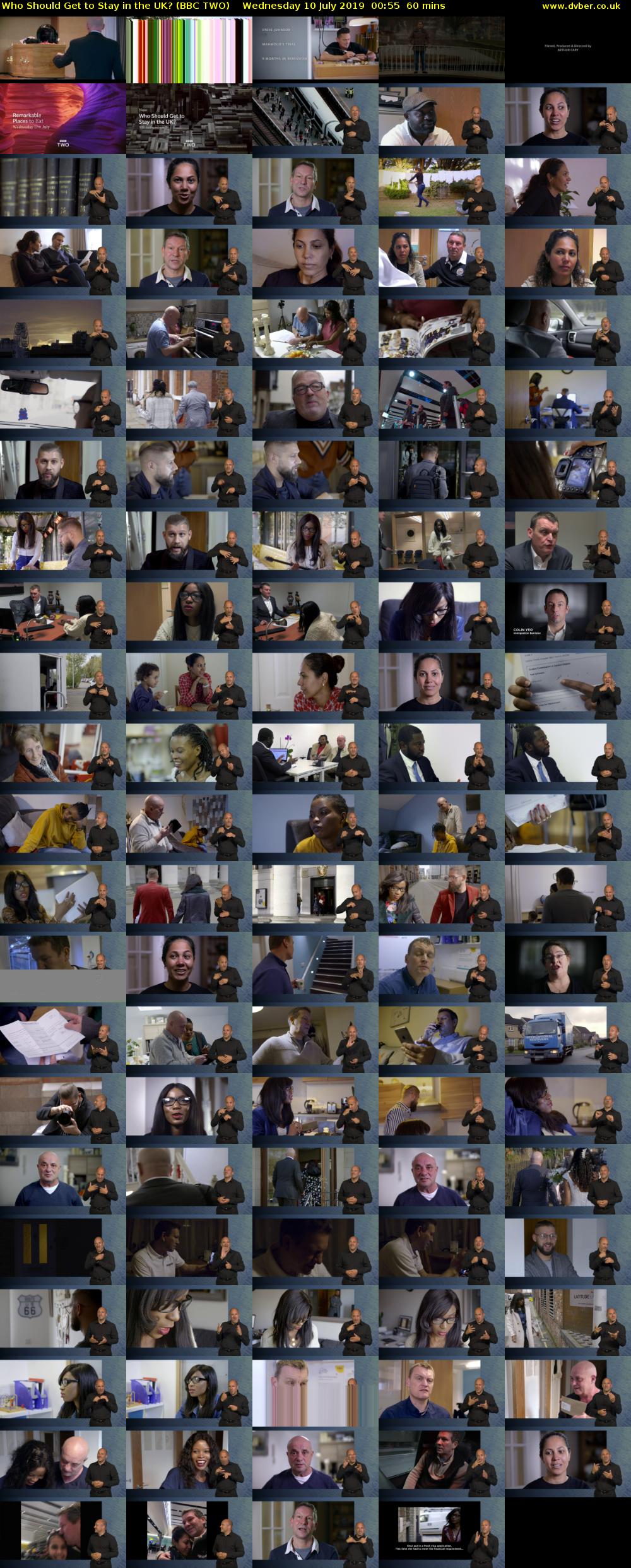 Who Should Get to Stay in the UK? (BBC TWO) Wednesday 10 July 2019 00:55 - 01:55
