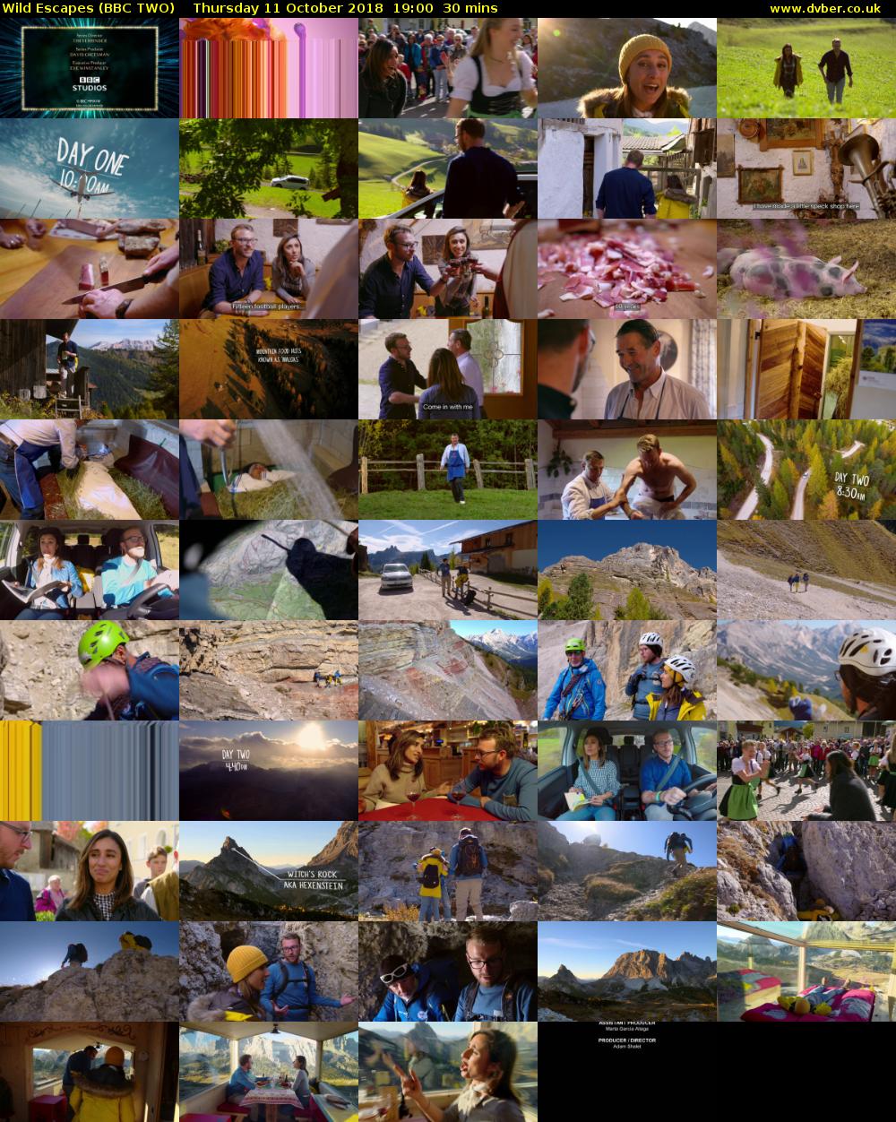 Wild Escapes (BBC TWO) Thursday 11 October 2018 19:00 - 19:30