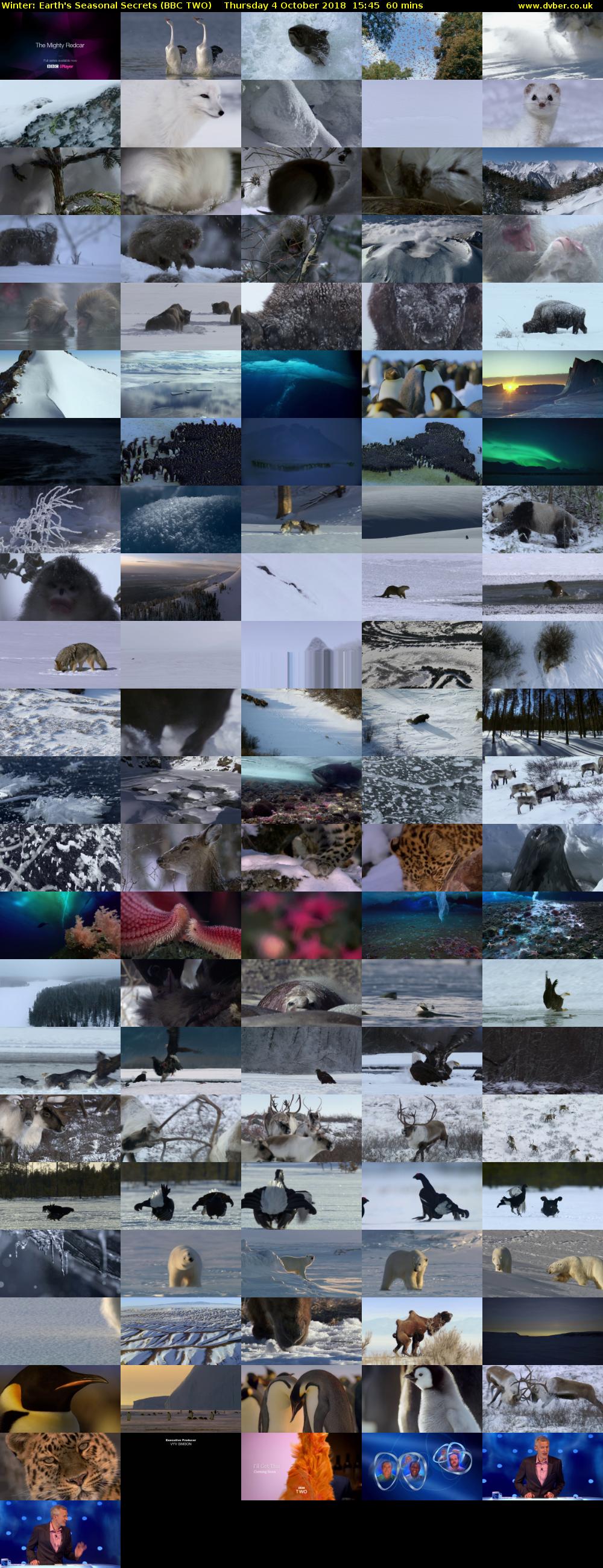 Winter: Earth's Seasonal Secrets (BBC TWO) Thursday 4 October 2018 15:45 - 16:45