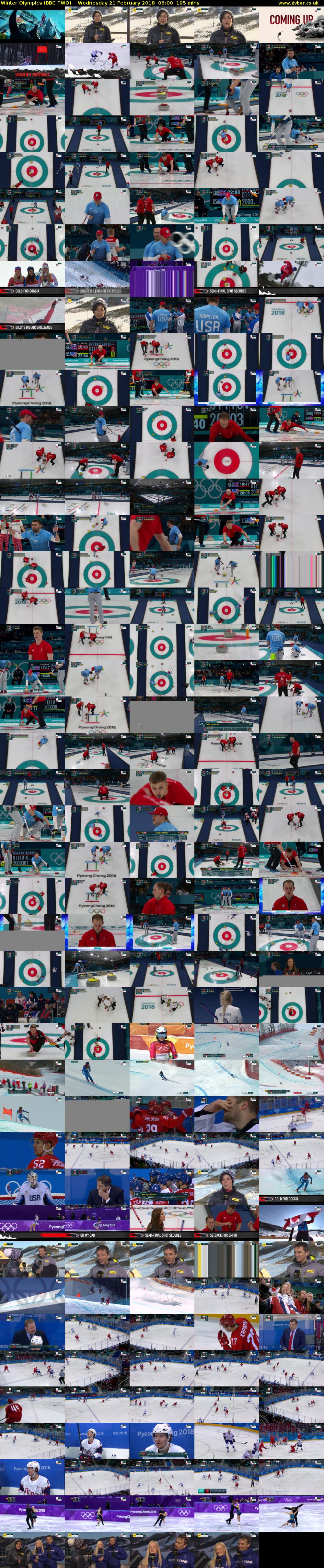 Winter Olympics (BBC TWO) Wednesday 21 February 2018 06:00 - 09:15