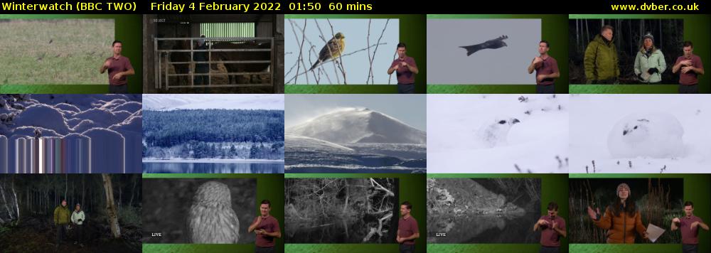 Winterwatch (BBC TWO) Friday 4 February 2022 01:50 - 02:50