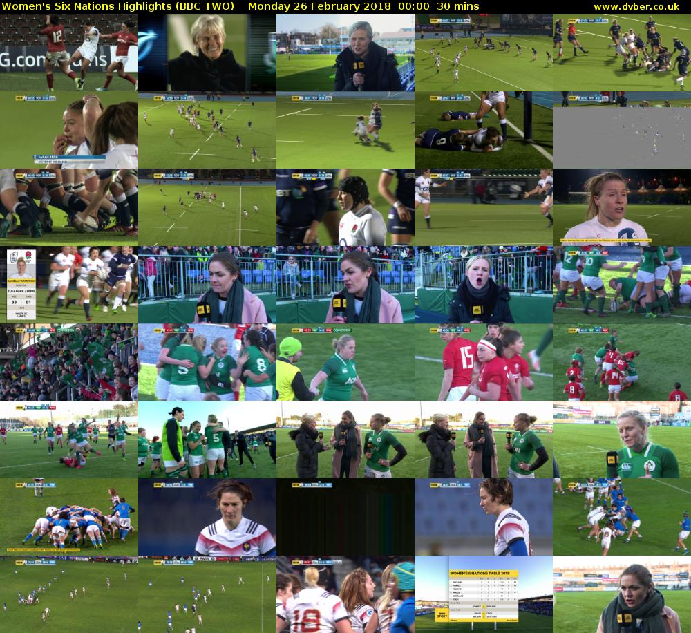 Women's Six Nations Highlights (BBC TWO) Monday 26 February 2018 00:00 - 00:30