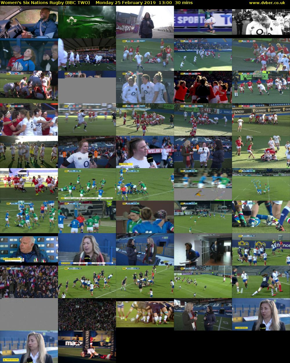 Women's Six Nations Rugby (BBC TWO) Monday 25 February 2019 13:00 - 13:30