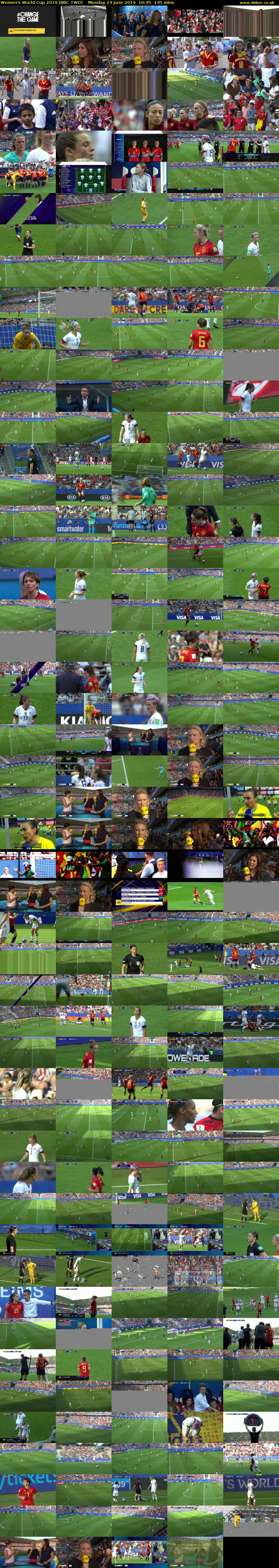 Women's World Cup 2019 (BBC TWO) Monday 24 June 2019 16:45 - 19:00