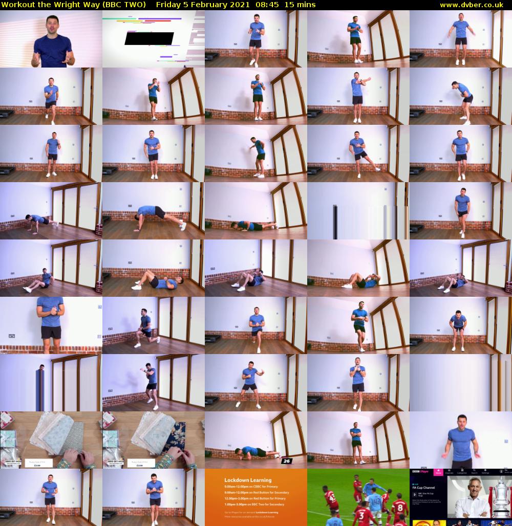 Workout the Wright Way (BBC TWO) Friday 5 February 2021 08:45 - 09:00