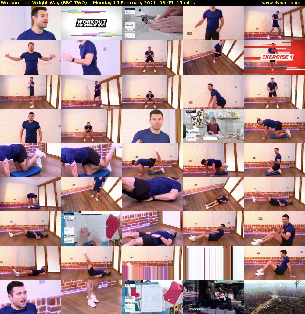 Workout the Wright Way (BBC TWO) Monday 15 February 2021 08:45 - 09:00