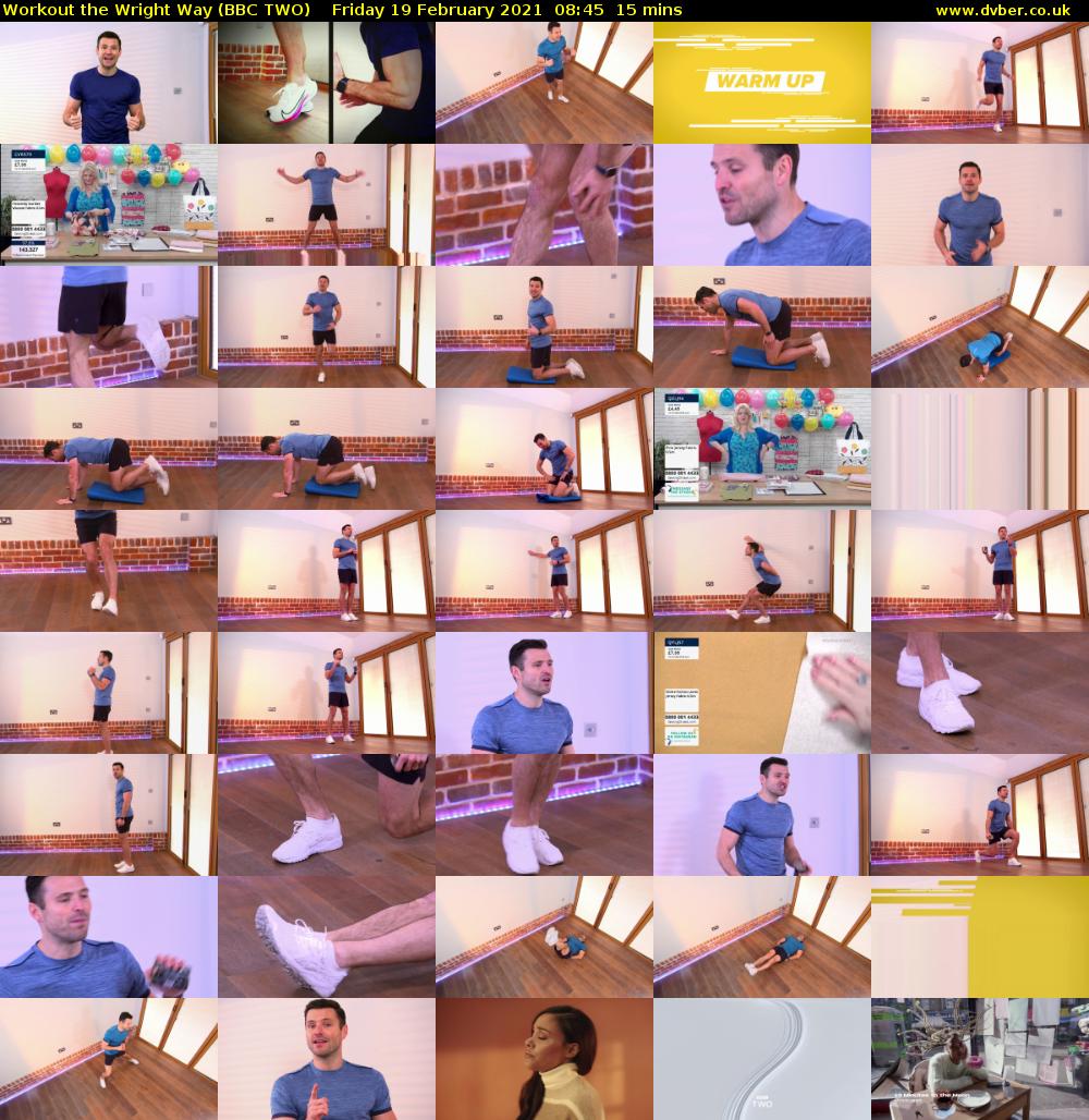 Workout the Wright Way (BBC TWO) Friday 19 February 2021 08:45 - 09:00