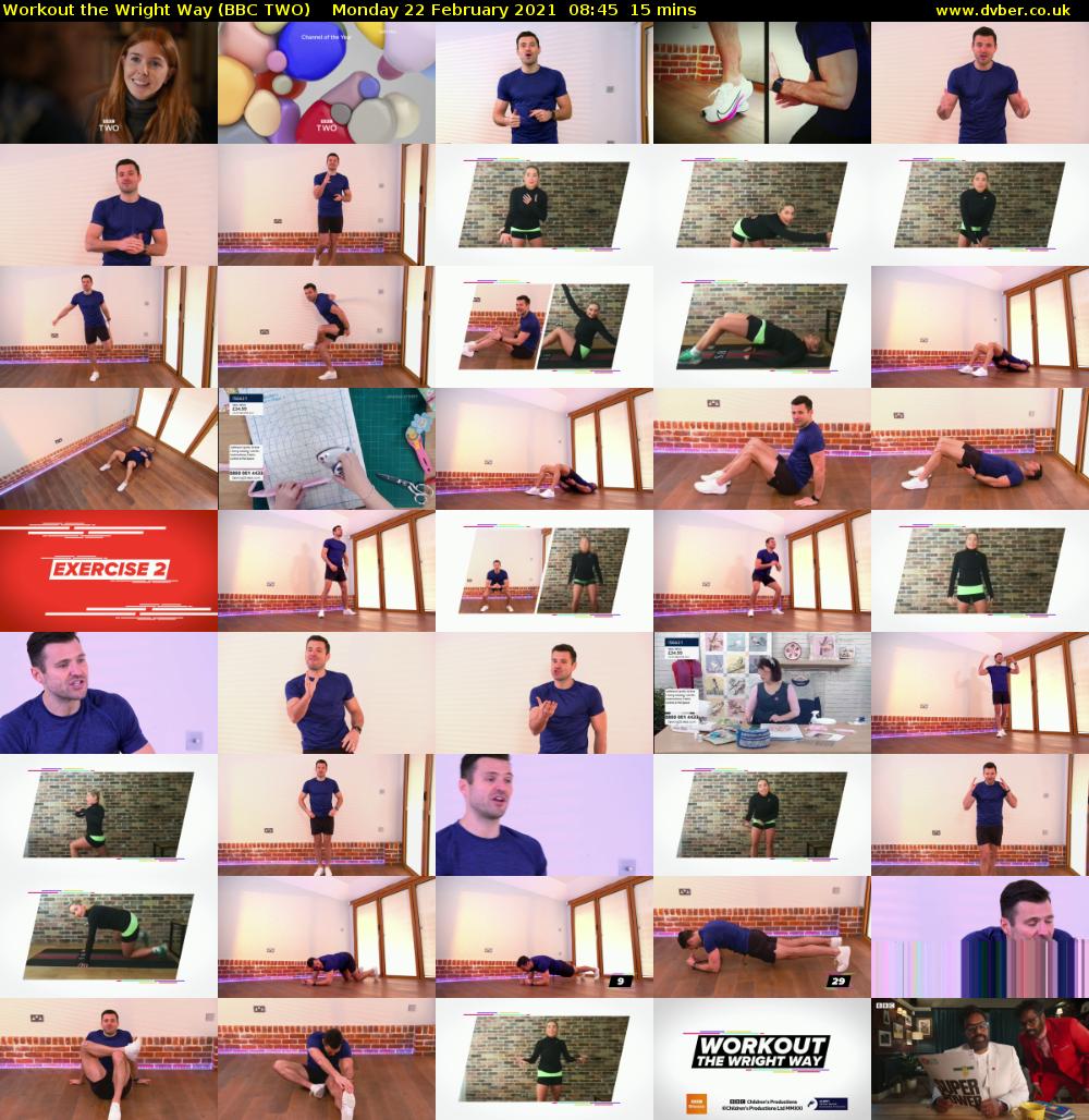 Workout the Wright Way (BBC TWO) Monday 22 February 2021 08:45 - 09:00