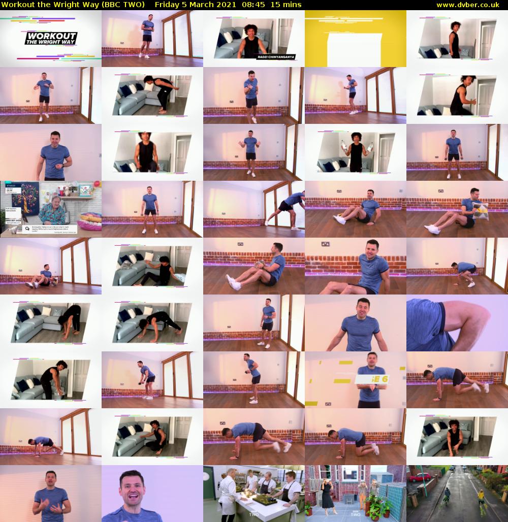 Workout the Wright Way (BBC TWO) Friday 5 March 2021 08:45 - 09:00