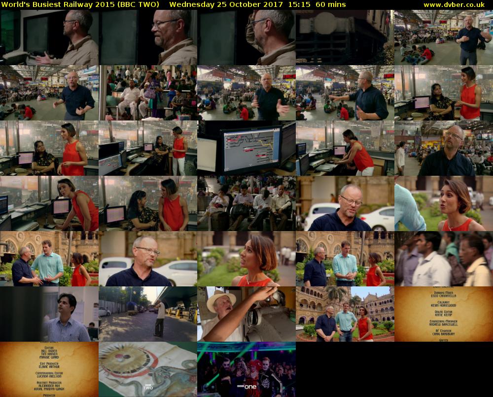 World's Busiest Railway 2015 (BBC TWO) Wednesday 25 October 2017 15:15 - 16:15