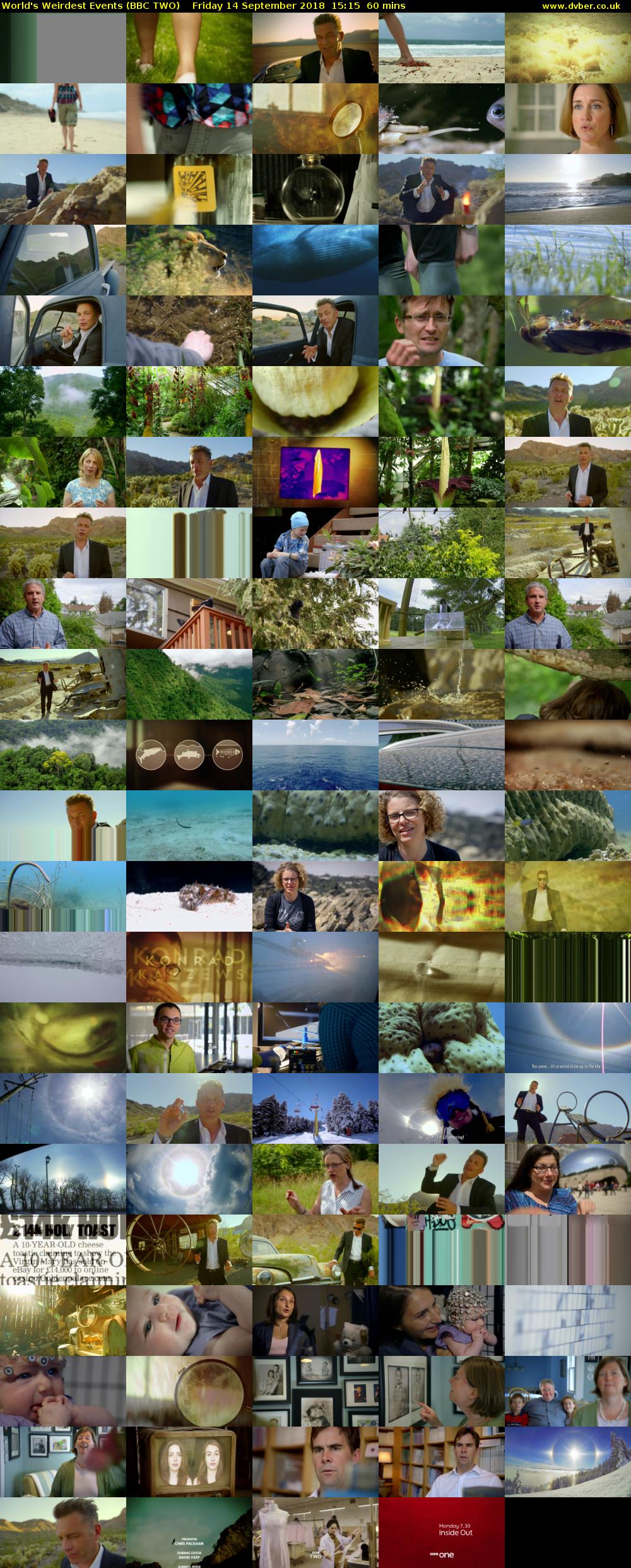 World's Weirdest Events (BBC TWO) Friday 14 September 2018 15:15 - 16:15