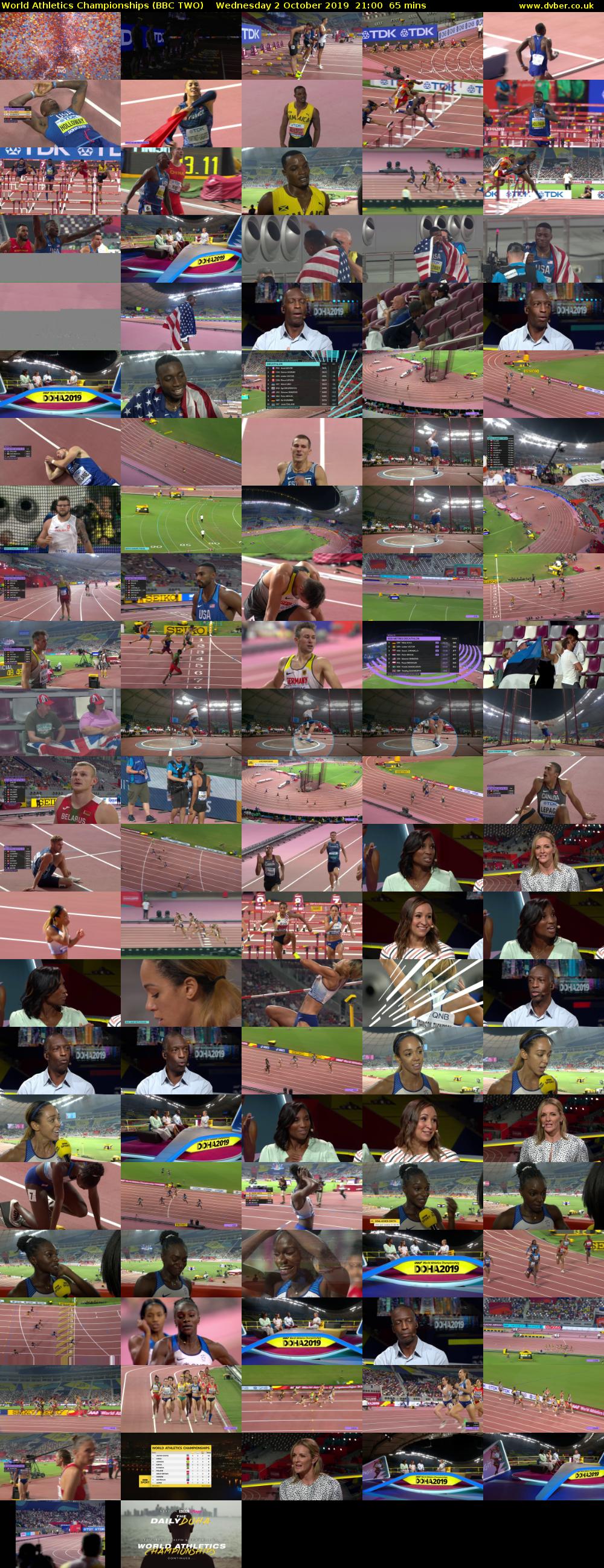 World Athletics Championships (BBC TWO) Wednesday 2 October 2019 21:00 - 22:05