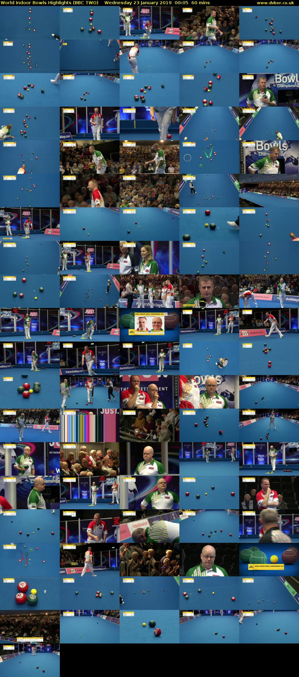 World Indoor Bowls Highlights (BBC TWO) Wednesday 23 January 2019 00:05 - 01:05