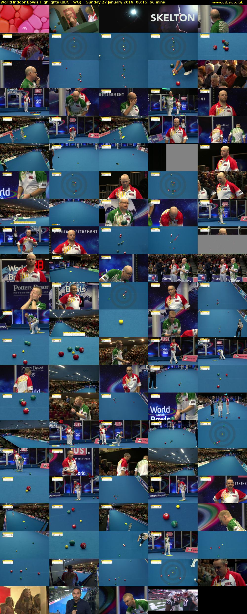 World Indoor Bowls Highlights (BBC TWO) Sunday 27 January 2019 00:15 - 01:15