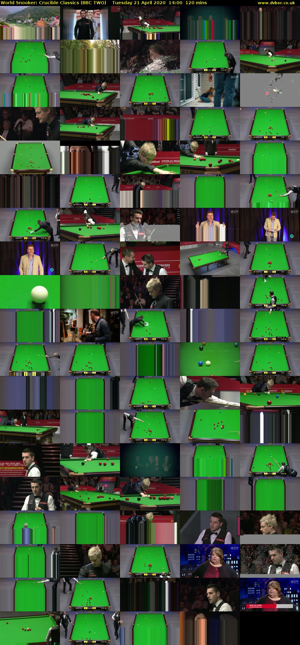 World Snooker: Crucible Classics (BBC TWO) Tuesday 21 April 2020 14:00 - 16:00
