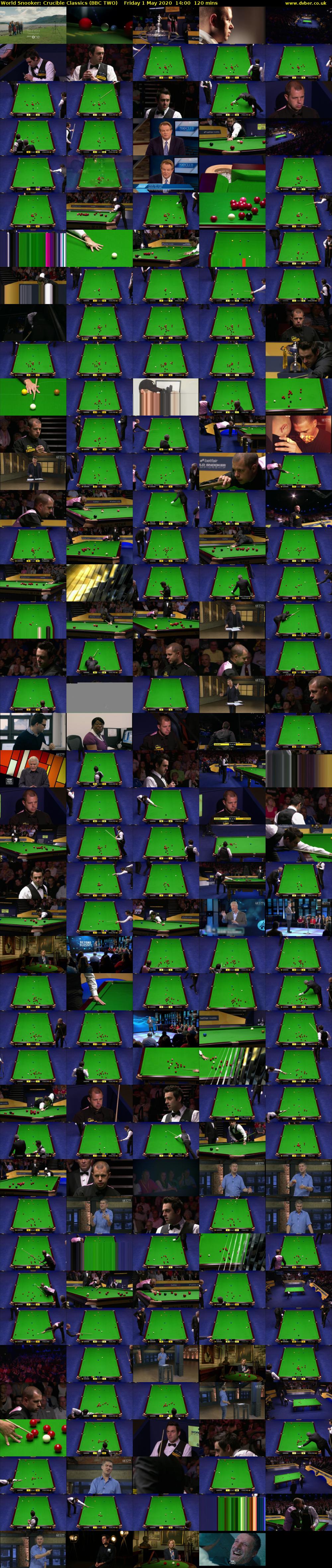 World Snooker: Crucible Classics (BBC TWO) Friday 1 May 2020 14:00 - 16:00