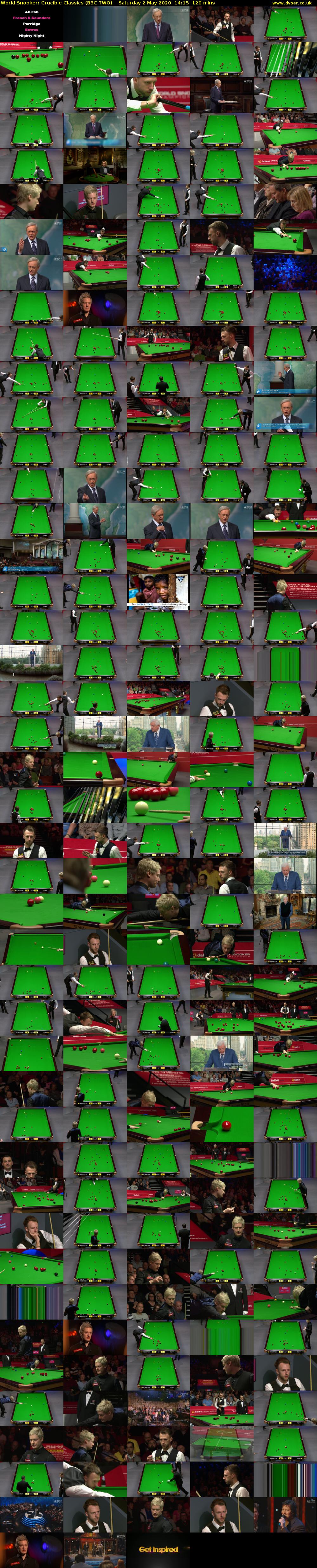 World Snooker: Crucible Classics (BBC TWO) Saturday 2 May 2020 14:15 - 16:15
