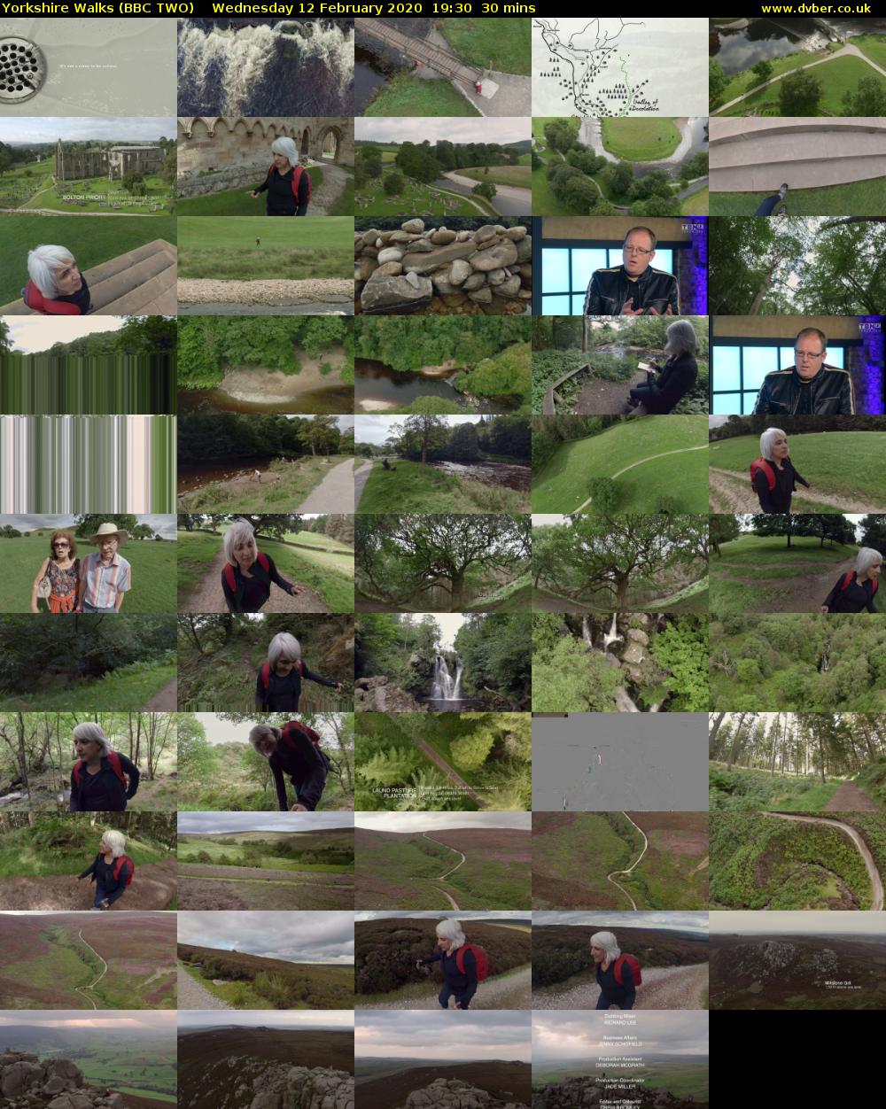 Yorkshire Walks (BBC TWO) Wednesday 12 February 2020 19:30 - 20:00