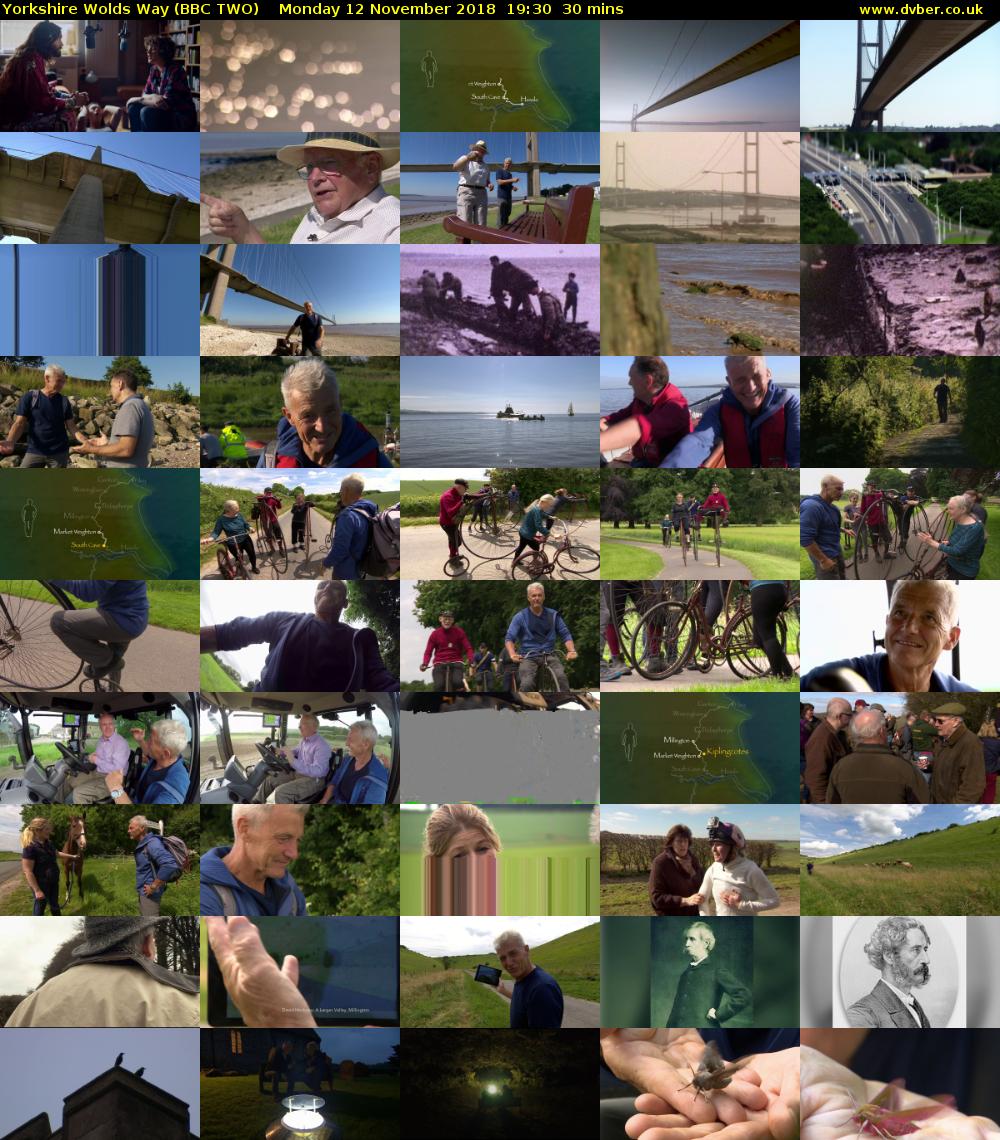 Yorkshire Wolds Way (BBC TWO) Monday 12 November 2018 19:30 - 20:00