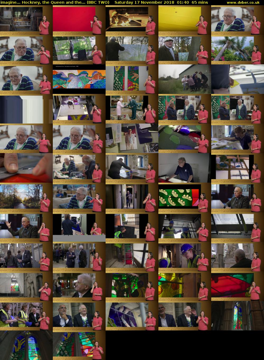 imagine... Hockney, the Queen and the... (BBC TWO) Saturday 17 November 2018 01:40 - 02:45