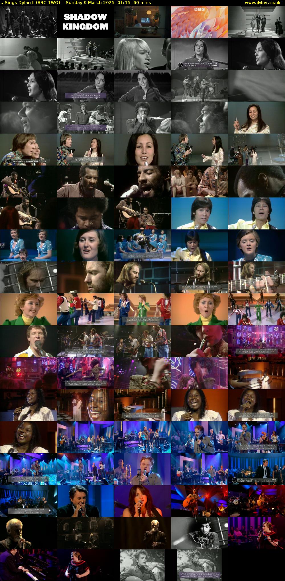...Sings Dylan II (BBC TWO) Sunday 9 March 2025 01:15 - 02:15