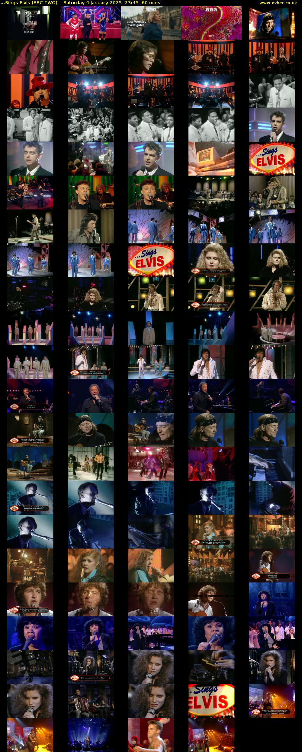 ...Sings Elvis (BBC TWO) Saturday 4 January 2025 23:45 - 00:45