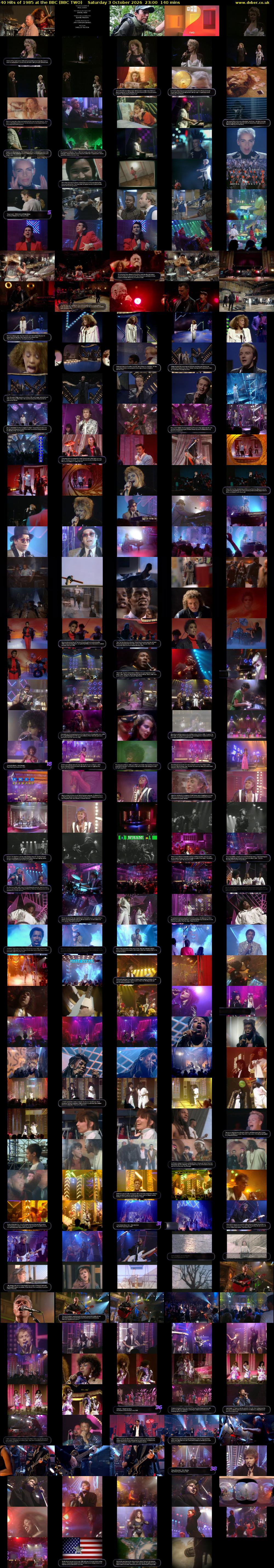 40 Hits of 1985 at the BBC (BBC TWO) Saturday 3 October 2026 23:00 - 01:20