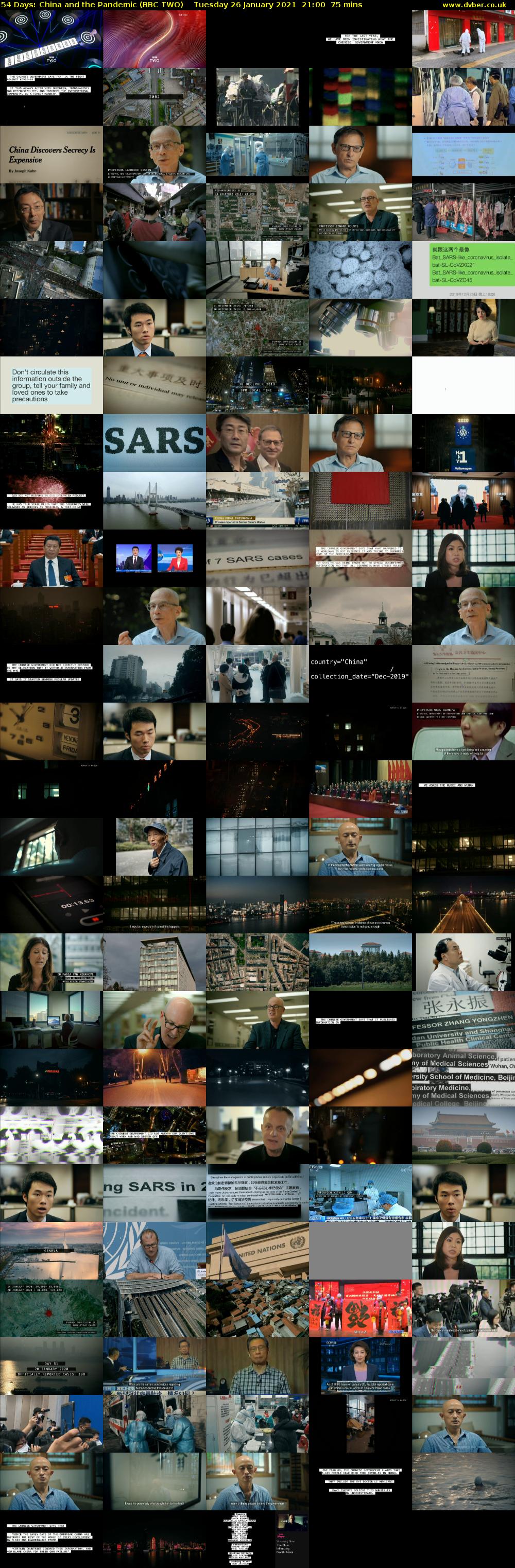 54 Days: China and the Pandemic (BBC TWO) Tuesday 26 January 2021 21:00 - 22:15