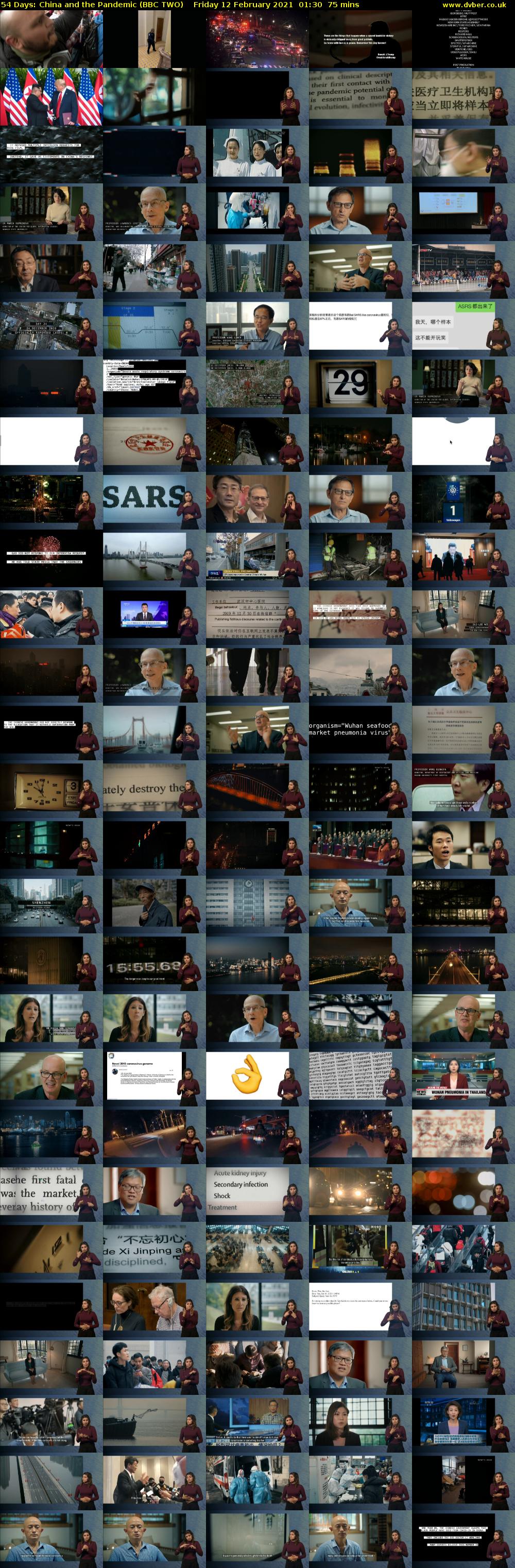 54 Days: China and the Pandemic (BBC TWO) Friday 12 February 2021 01:30 - 02:45