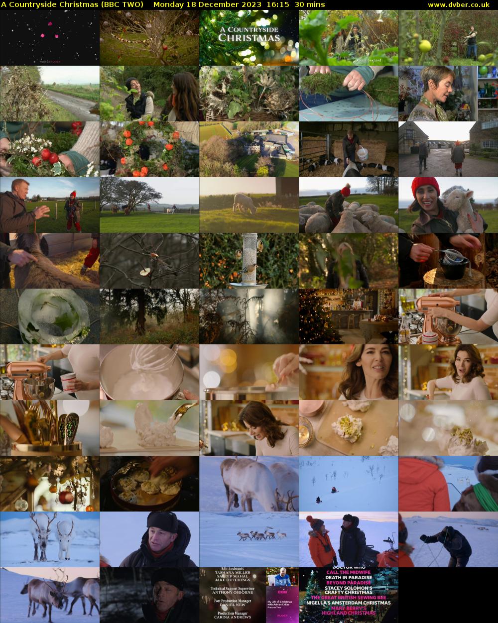 A Countryside Christmas (BBC TWO) Monday 18 December 2023 16:15 - 16:45