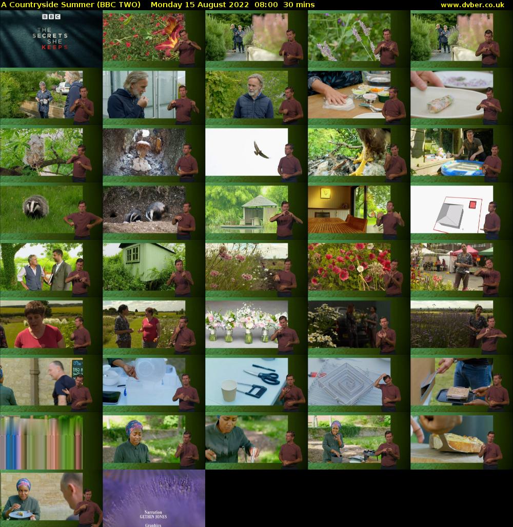 A Countryside Summer (BBC TWO) Monday 15 August 2022 08:00 - 08:30