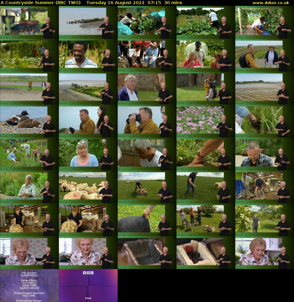 A Countryside Summer (BBC TWO) Tuesday 16 August 2022 07:15 - 07:45