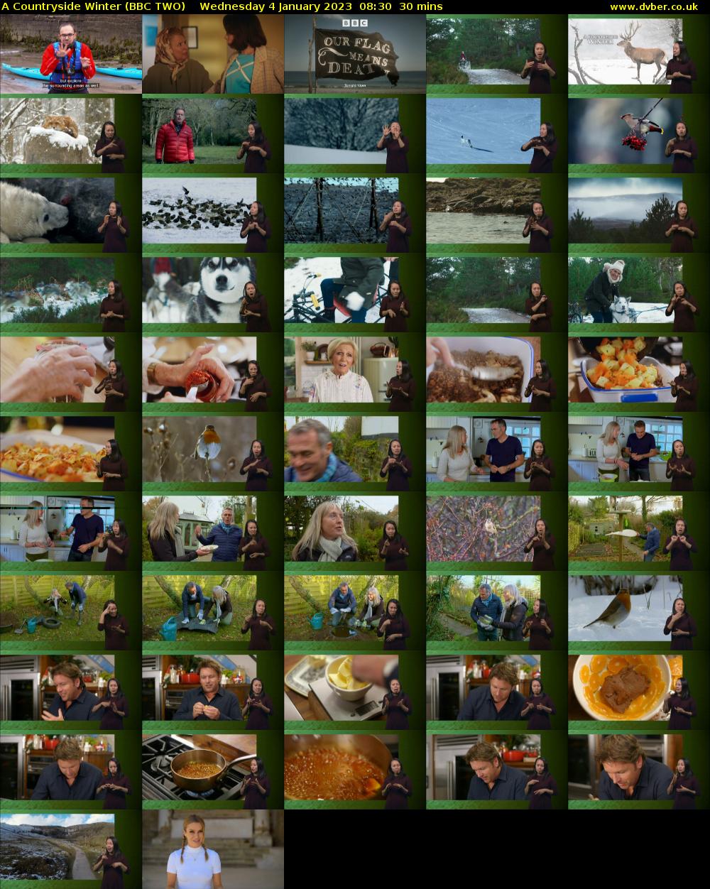A Countryside Winter (BBC TWO) Wednesday 4 January 2023 08:30 - 09:00