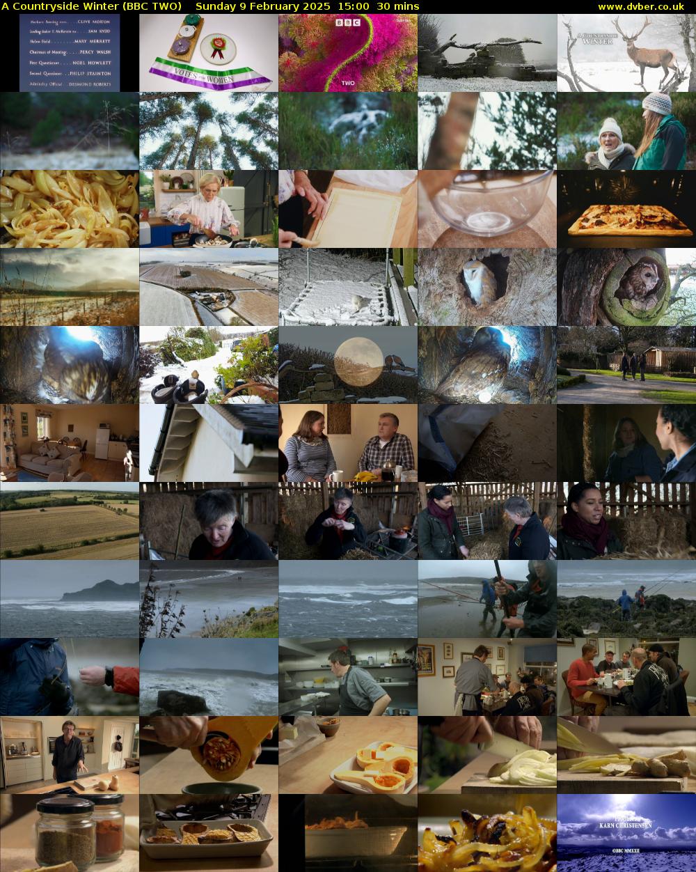 A Countryside Winter (BBC TWO) Sunday 9 February 2025 15:00 - 15:30