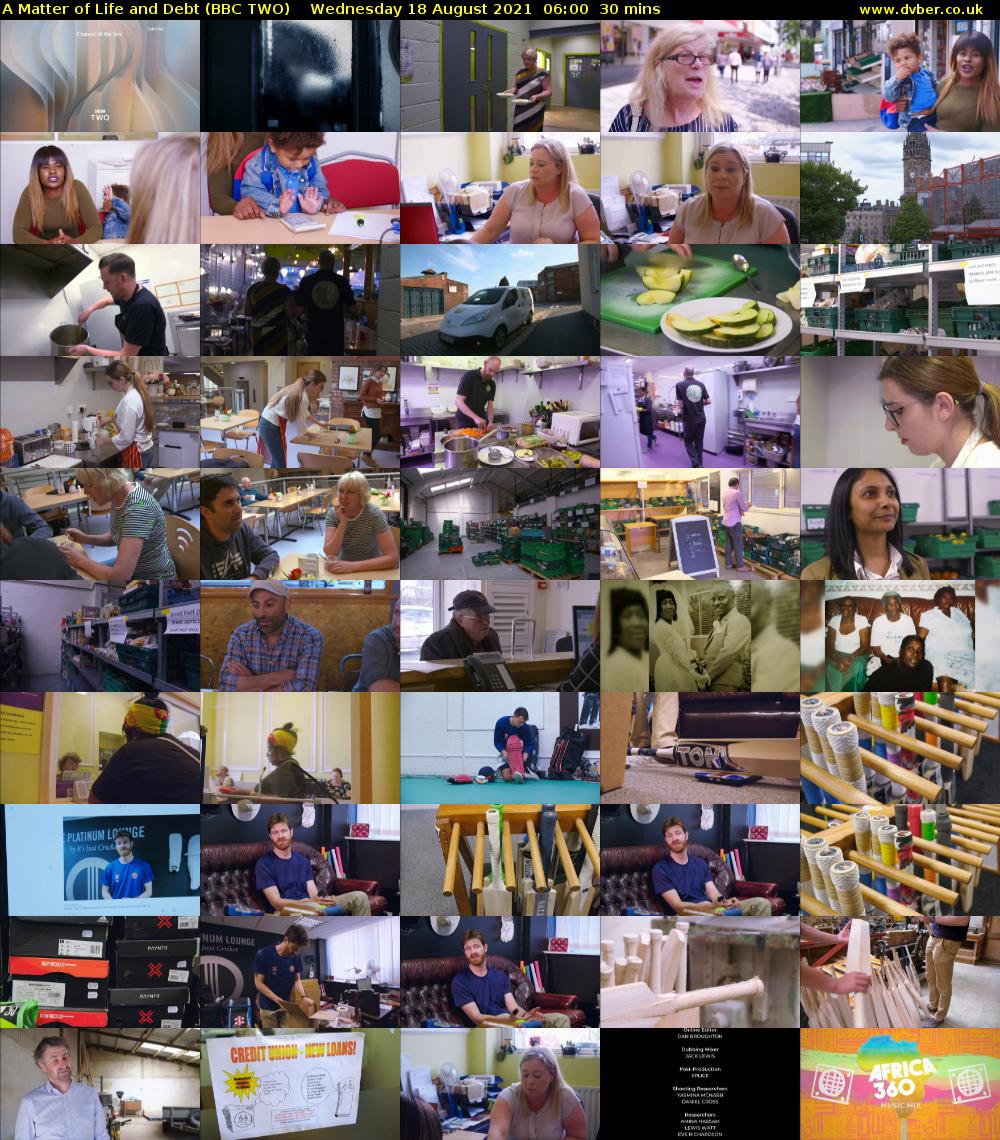 A Matter of Life and Debt (BBC TWO) Wednesday 18 August 2021 06:00 - 06:30