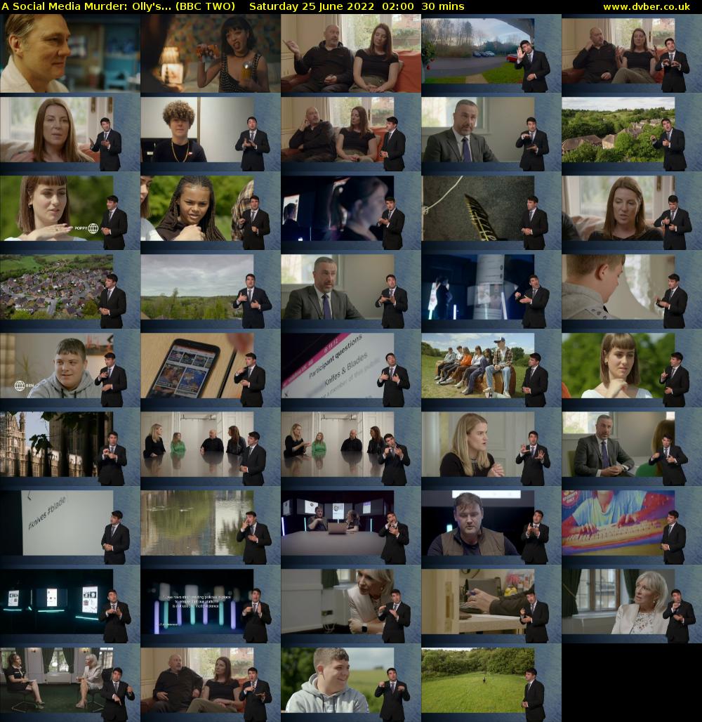 A Social Media Murder: Olly's... (BBC TWO) Saturday 25 June 2022 02:00 - 02:30
