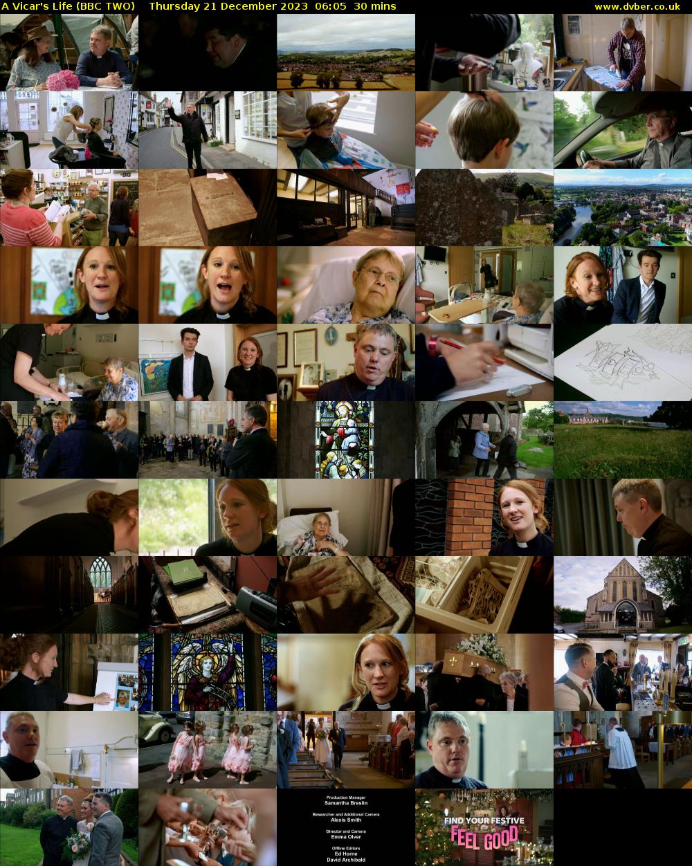 A Vicar's Life (BBC TWO) Thursday 21 December 2023 06:05 - 06:35