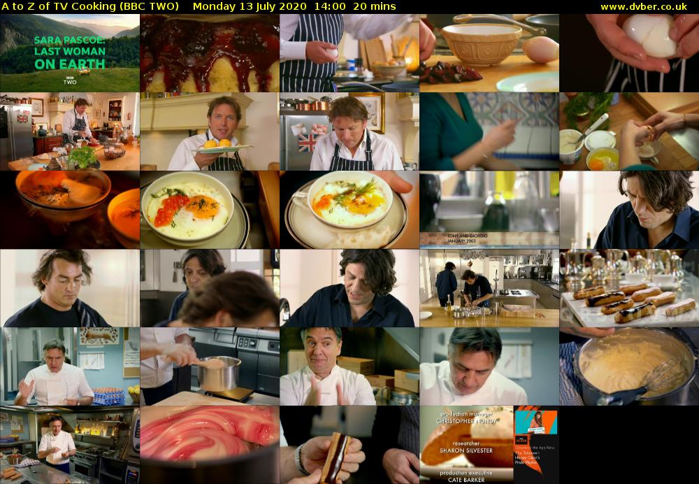 A to Z of TV Cooking (BBC TWO) Monday 13 July 2020 14:00 - 14:20