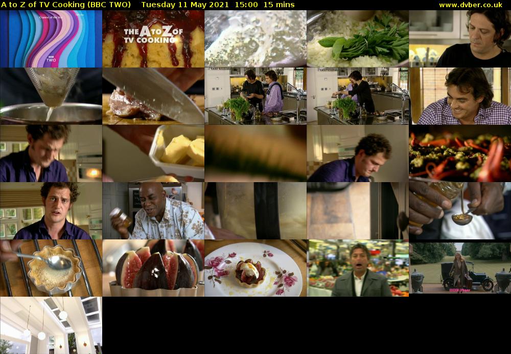 A to Z of TV Cooking (BBC TWO) Tuesday 11 May 2021 15:00 - 15:15