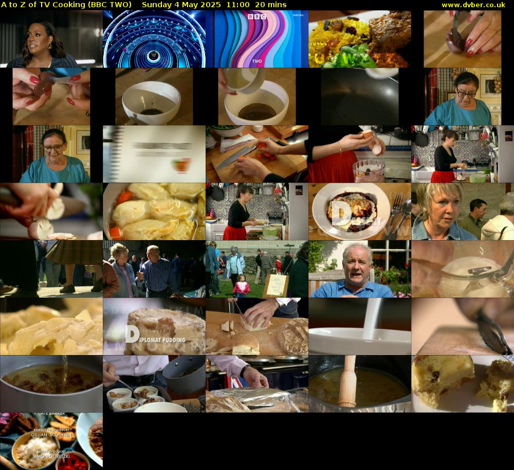A to Z of TV Cooking (BBC TWO) Sunday 4 May 2025 11:00 - 11:20