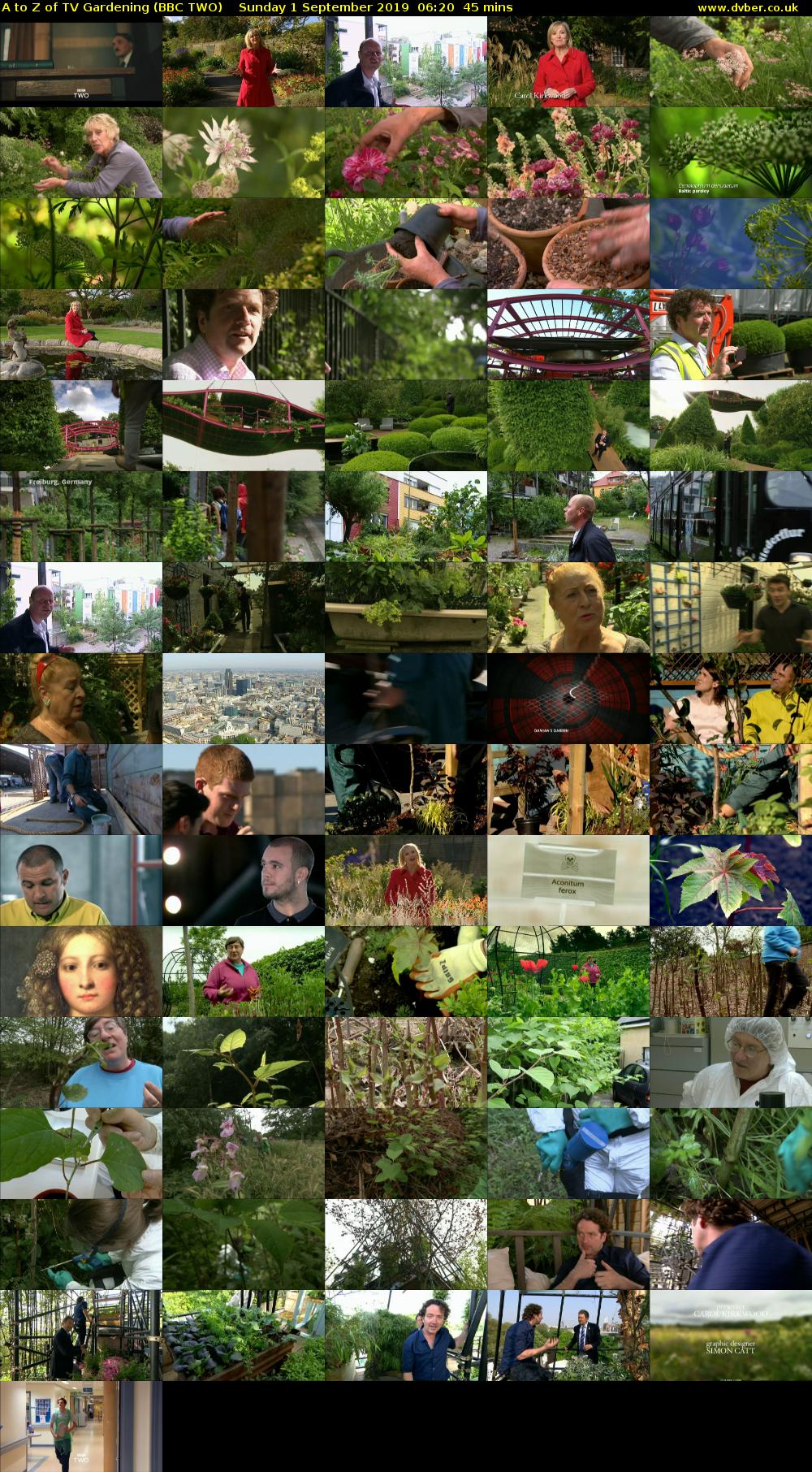 A to Z of TV Gardening (BBC TWO) Sunday 1 September 2019 06:20 - 07:05