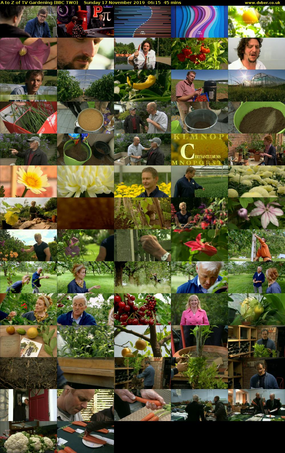 A to Z of TV Gardening (BBC TWO) Sunday 17 November 2019 06:15 - 07:00