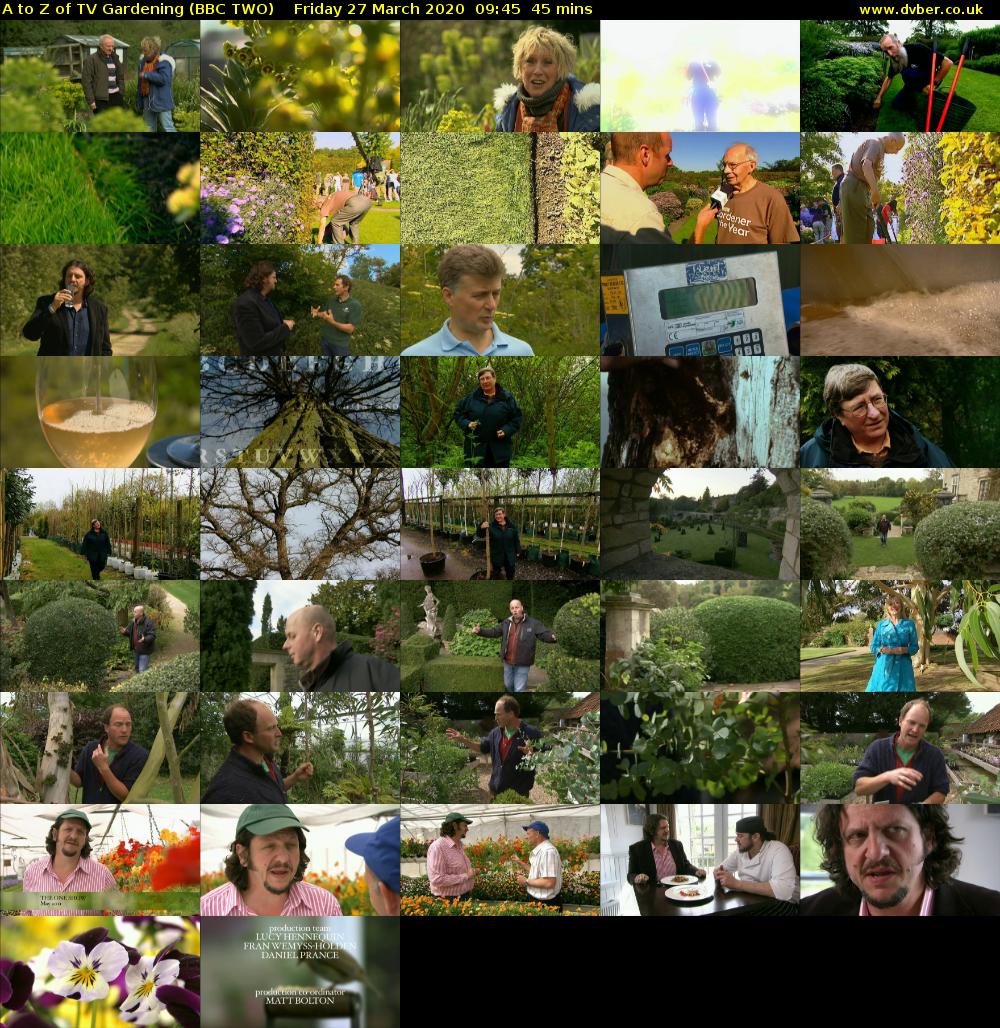 A to Z of TV Gardening (BBC TWO) Friday 27 March 2020 09:45 - 10:30