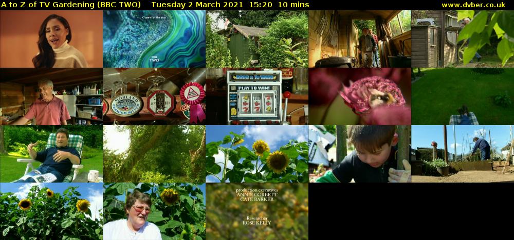 A to Z of TV Gardening (BBC TWO) Tuesday 2 March 2021 15:20 - 15:30