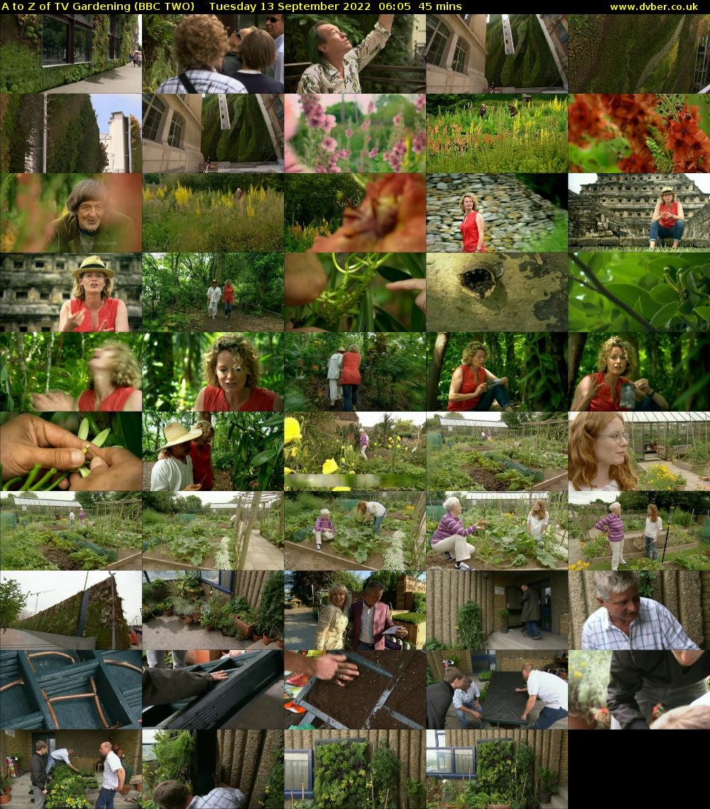 A to Z of TV Gardening (BBC TWO) Tuesday 13 September 2022 06:05 - 06:50