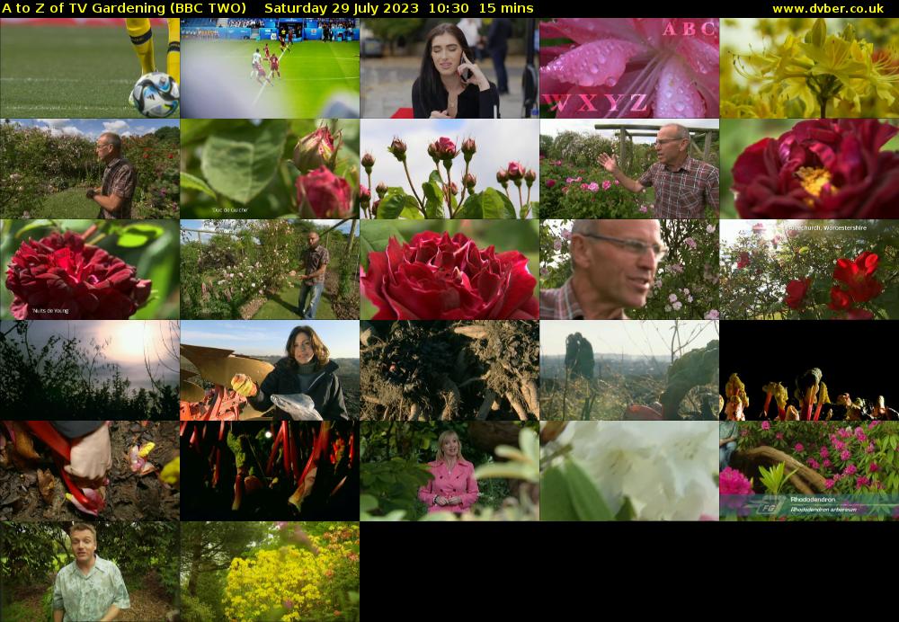 A to Z of TV Gardening (BBC TWO) Saturday 29 July 2023 10:30 - 10:45
