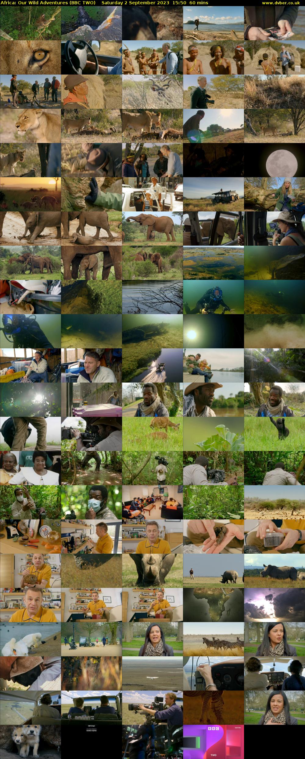 Africa: Our Wild Adventures (BBC TWO) Saturday 2 September 2023 15:50 - 16:50